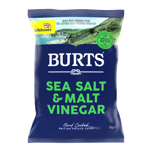 Burts Sea Salt & Malt Vinegar Potato Chips 150G ( BBD 27/03/2027 )