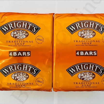 Wright's Traditional Soap with Coal Tar Fragrance Antiseptic Soap Pack of 4 bars  x 125g