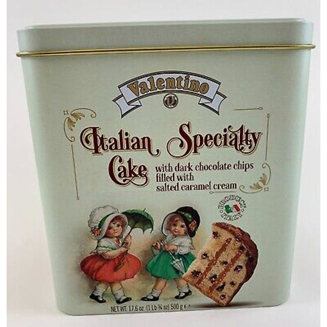 Valentino Panettone Dark Chocolate Chips Filled with Salted Caramel Cream in Tin 500G ( BB 30/08/2026 )