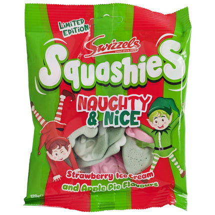 Swizzels Squashies Naughty & Nice Strawberry Ice Cream & Apple Pie Flavours 120G ( BB 01/2026 )