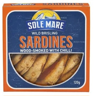 Sole Mare Wild Bristling Sardines Wood-Smoked with Chilli 120G ( BB 03/2026 )