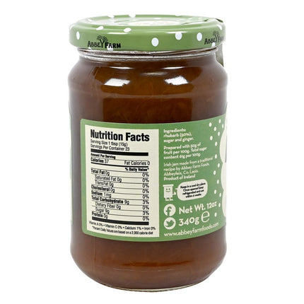 Abbey Farm Rhubarb & Ginger Jam 350G ( BB 24/01/2025 )