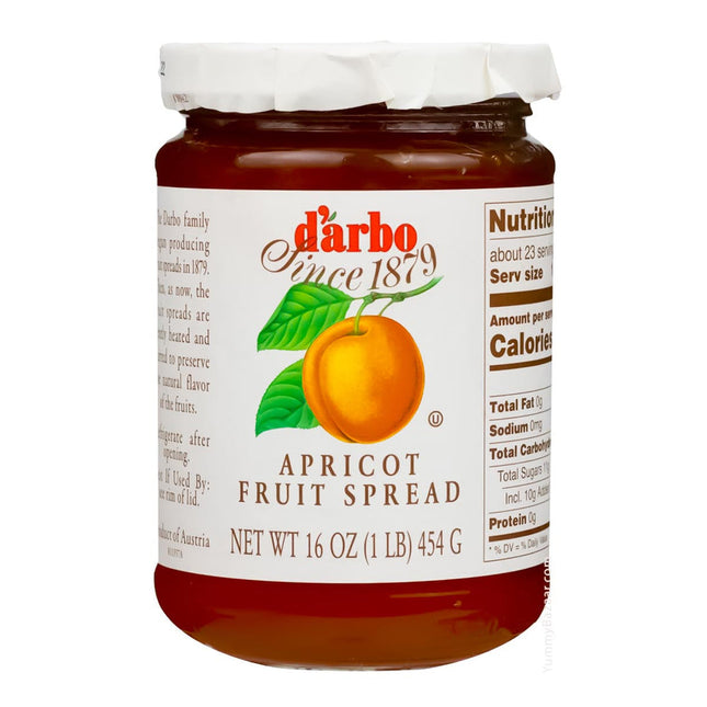 D'arbo Apricot Fruit Spread 454G ( BB 21/05/2027 )