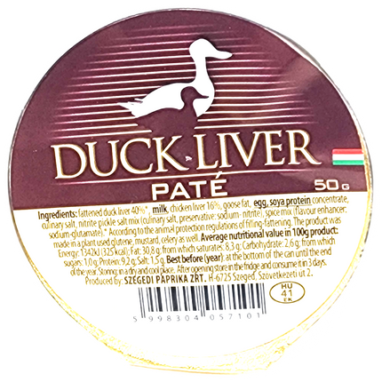 Hungarikum Duck Liver Pate 50G ( BB 10/2027 )