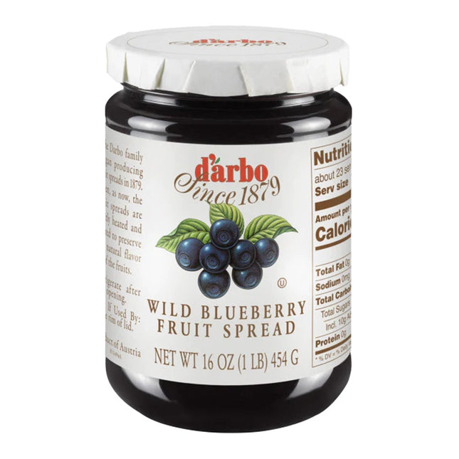 D'arbo Wild Blueberry Fruit Spread 454G ( BB 04/2028 )