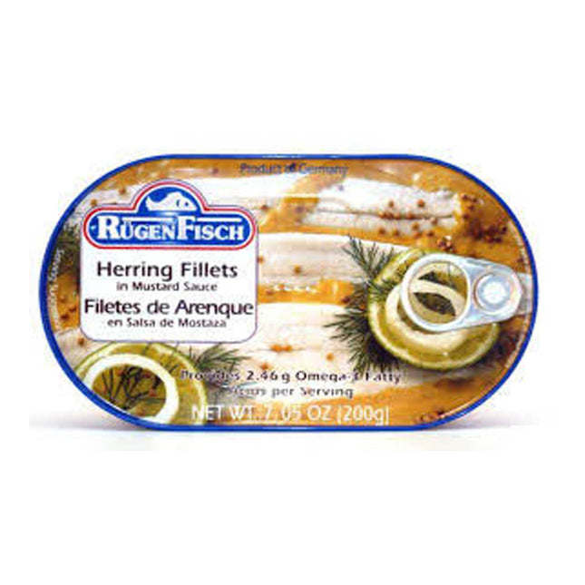 Rugen Fisch Herring Fillets in Mustard Sauce 200G ( BB 31/12/2027 )
