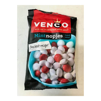 Venco Mint Nopjes Drop / Red & White Mints Buttons Licorice 173g ( BB 19/06/2025 )